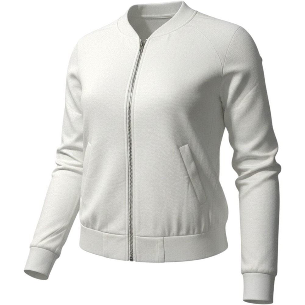 Totatuit Bomber Jacket Women Medium White New Zip Up Lightweight Stretch Casual
